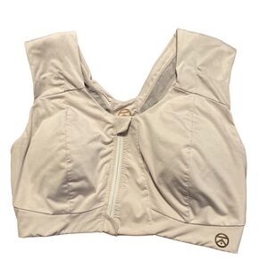 Kinflyte Cream Zip-Up Sports Bra